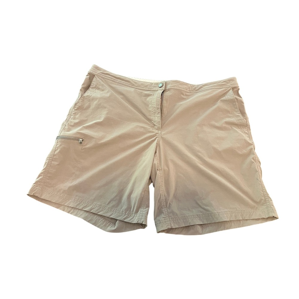 LL Bean Vista Camp Shorts Womens 20 Regular Khaki Tan Hiking Outdoor Pockets